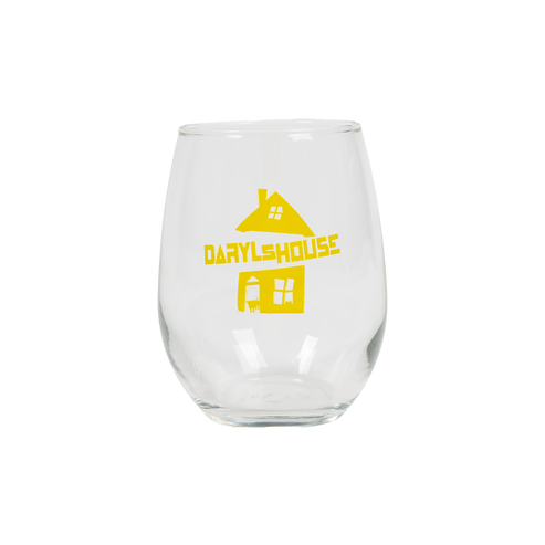 Clear glass with yellow 'Darylshouse' logo on a white background